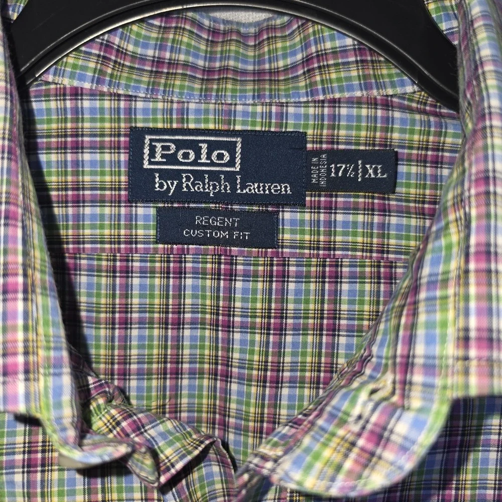Polo Ralph Lauren Regent Custom Button Up Dress‎ Shirt Mens 17.5 XL Plaid
